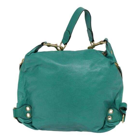 GUCCI Backpack Leather Green Gold - Picture 2 of 16